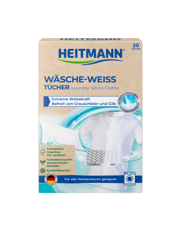 HEITMANN Wäsche-Weiss Tücher, 20 Stück, FSC Mix