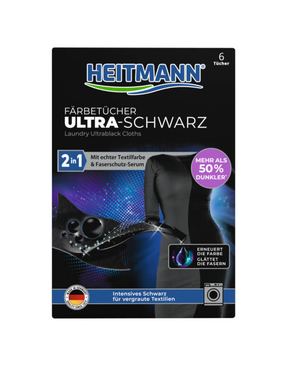 HEITMANN 2 in 1 Färbetücher Ultra-Schwarz 6 Stück