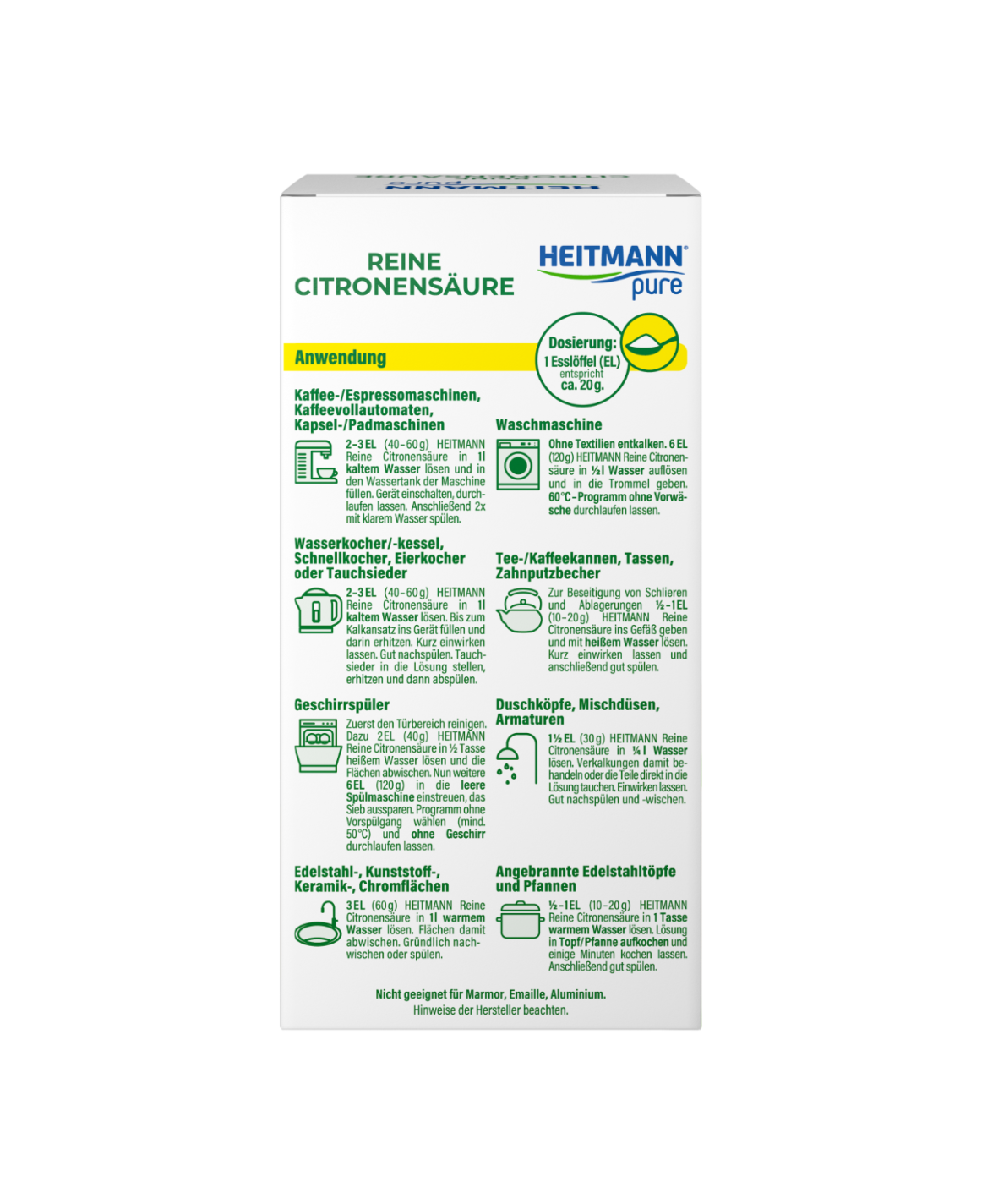 HEITMANN pure Reine Citronensäure 350 g