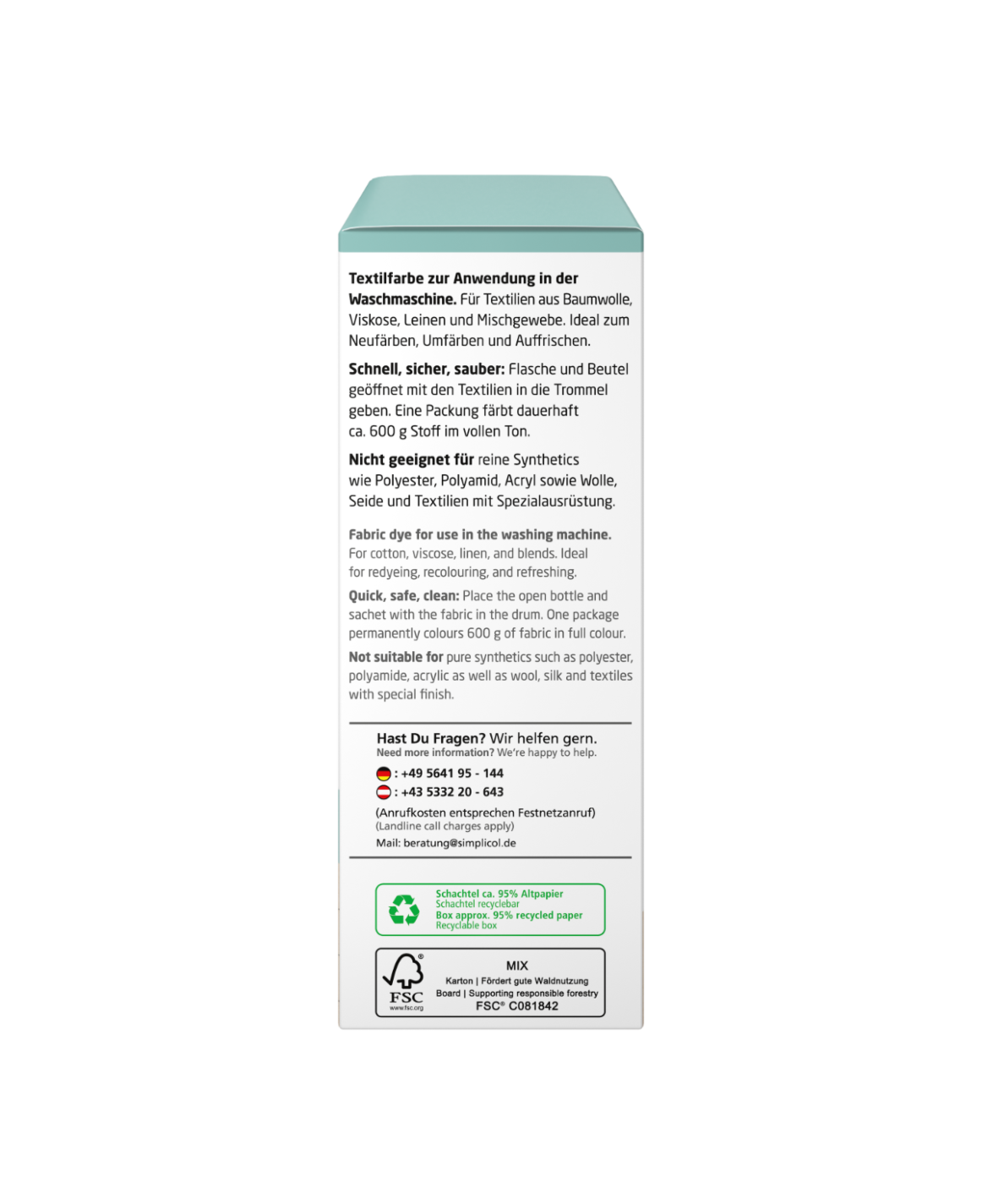 simplicol Textilfarbe intensiv Mint-Petrol