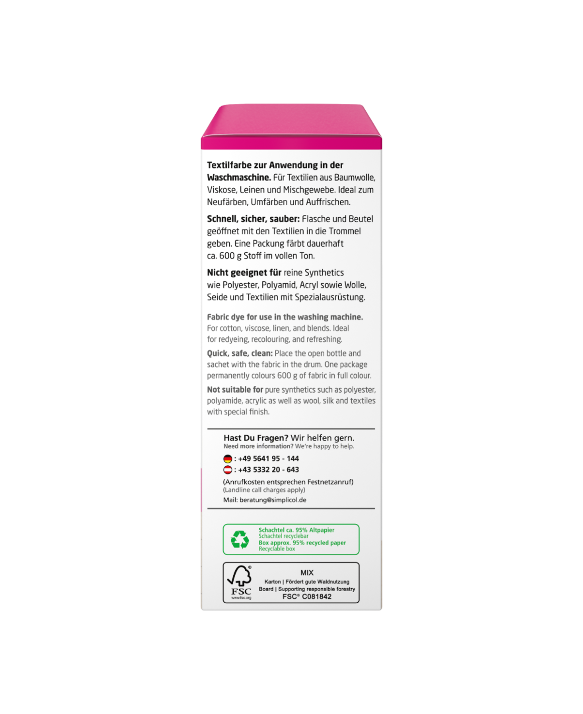 simplicol Textilfarbe intensiv Pink-Berry