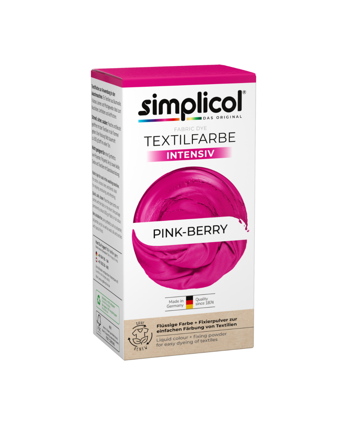 simplicol Textilfarbe intensiv Pink-Berry