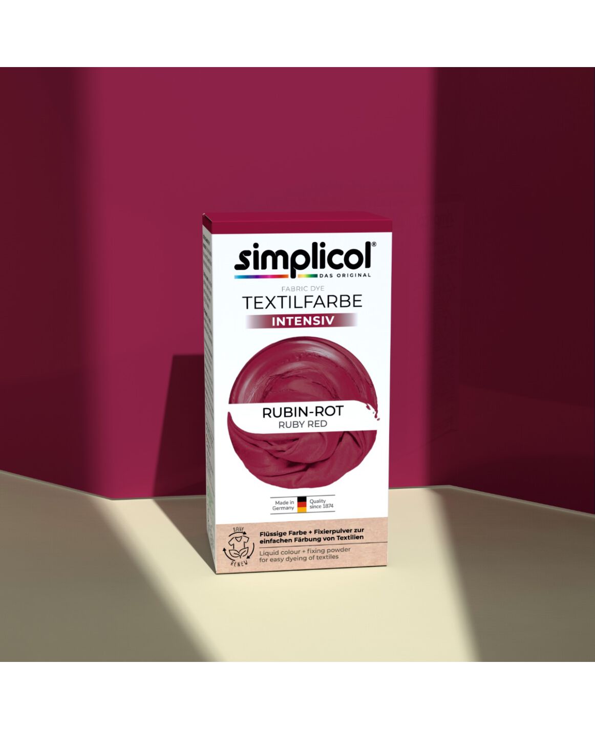 simplicol Textilfarbe intensiv Rubin-Rot