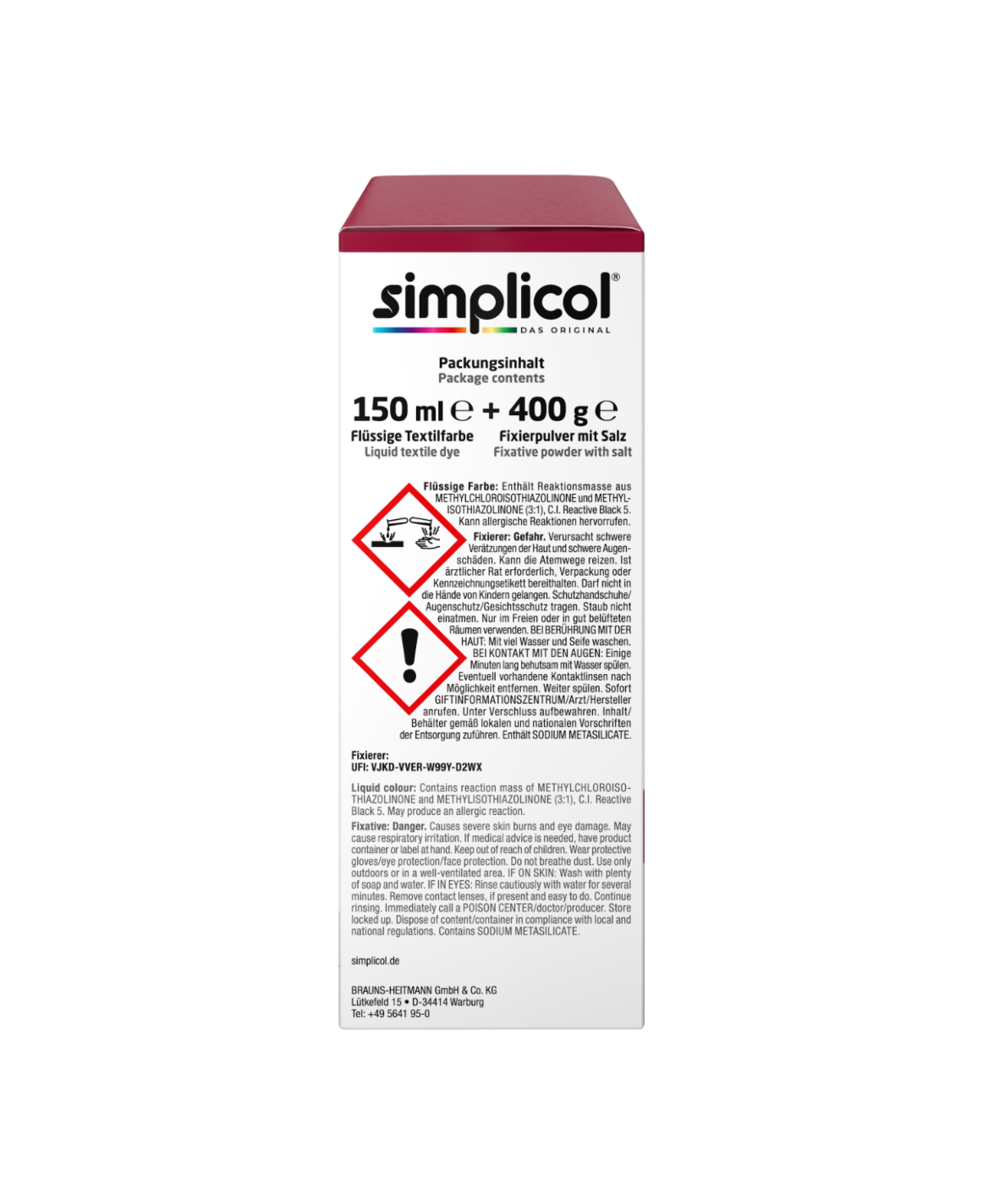 simplicol Textilfarbe intensiv Rubin-Rot