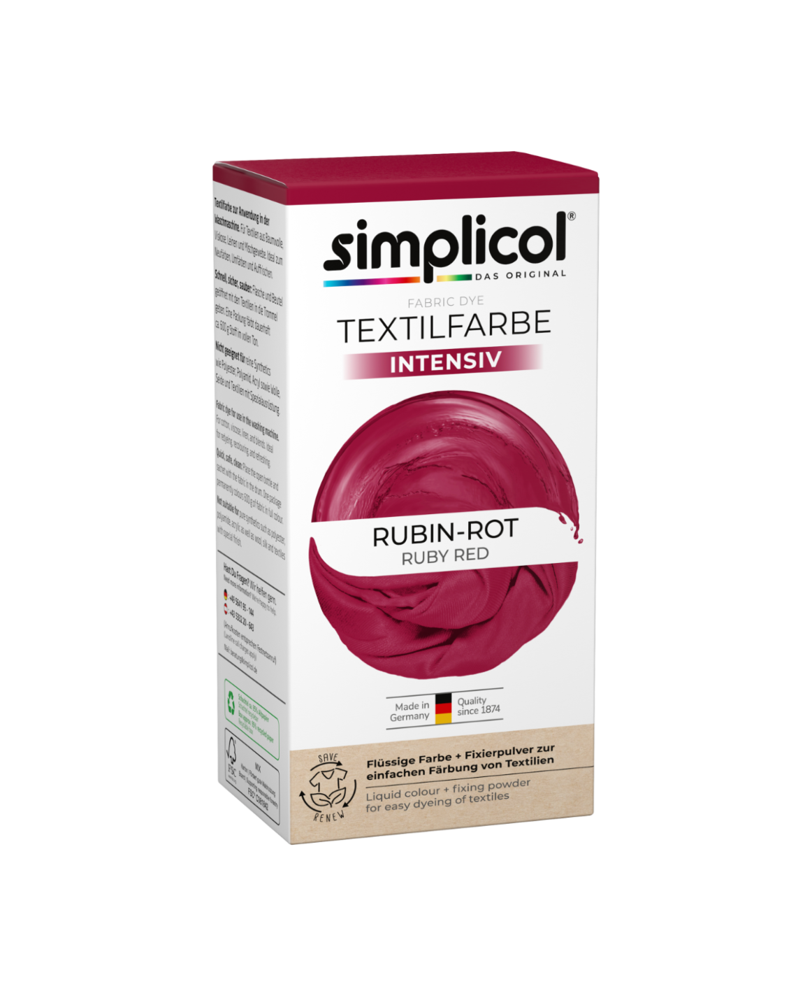 simplicol Textilfarbe intensiv Rubin-Rot