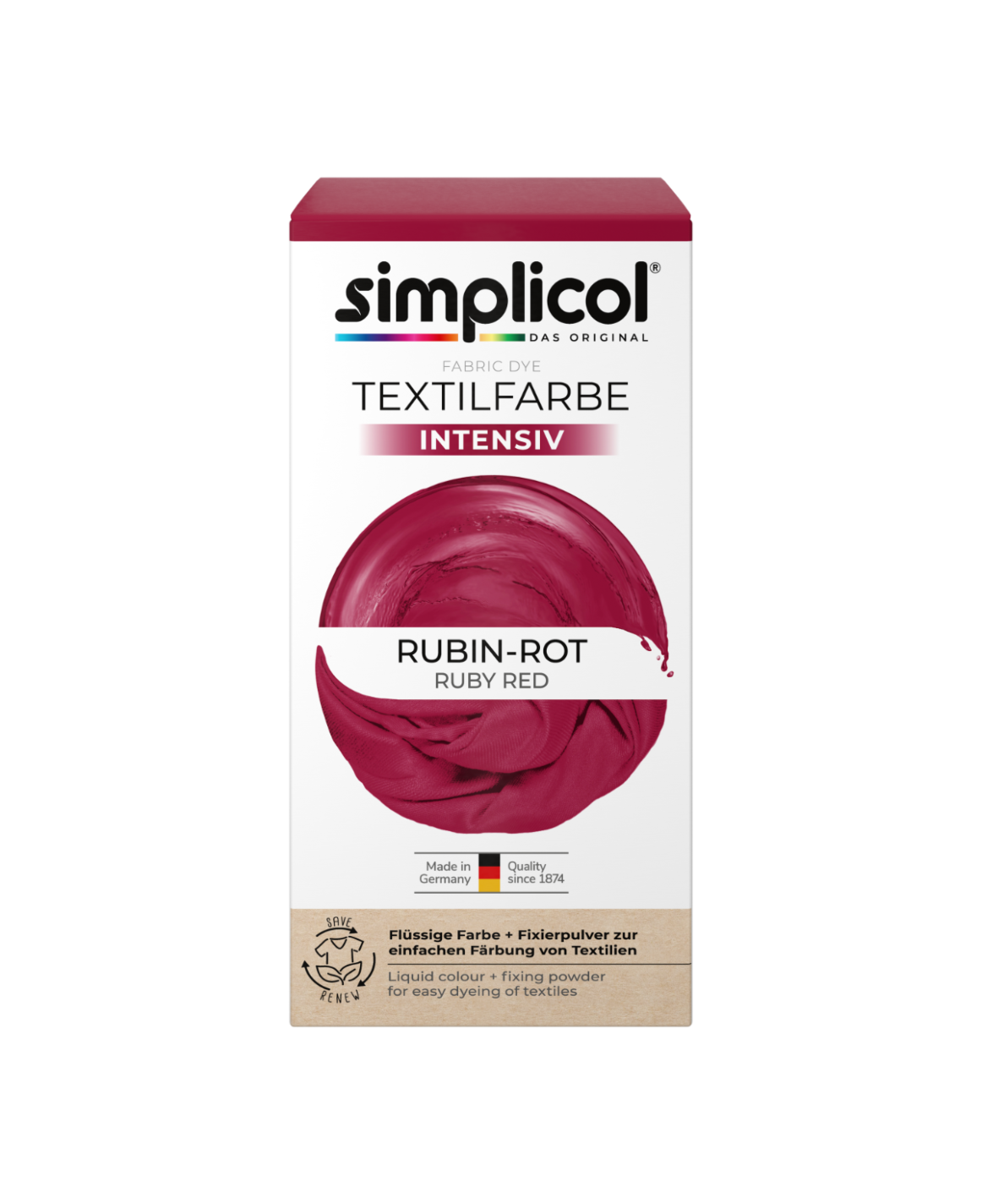 simplicol Textilfarbe intensiv Rubin-Rot