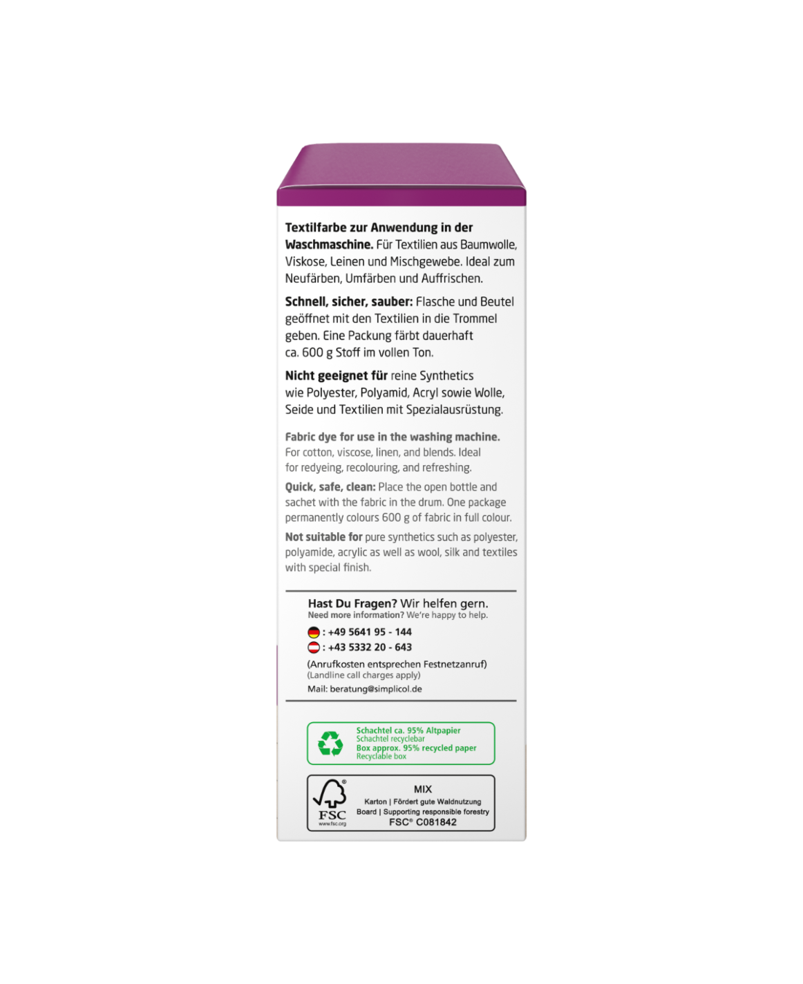 simplicol Textilfarbe intensiv Sinnliche Beere