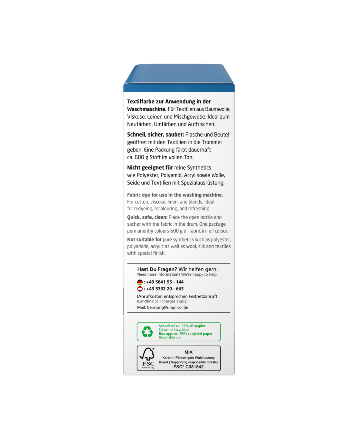 simplicol Textilfarbe intensiv Royal Blau