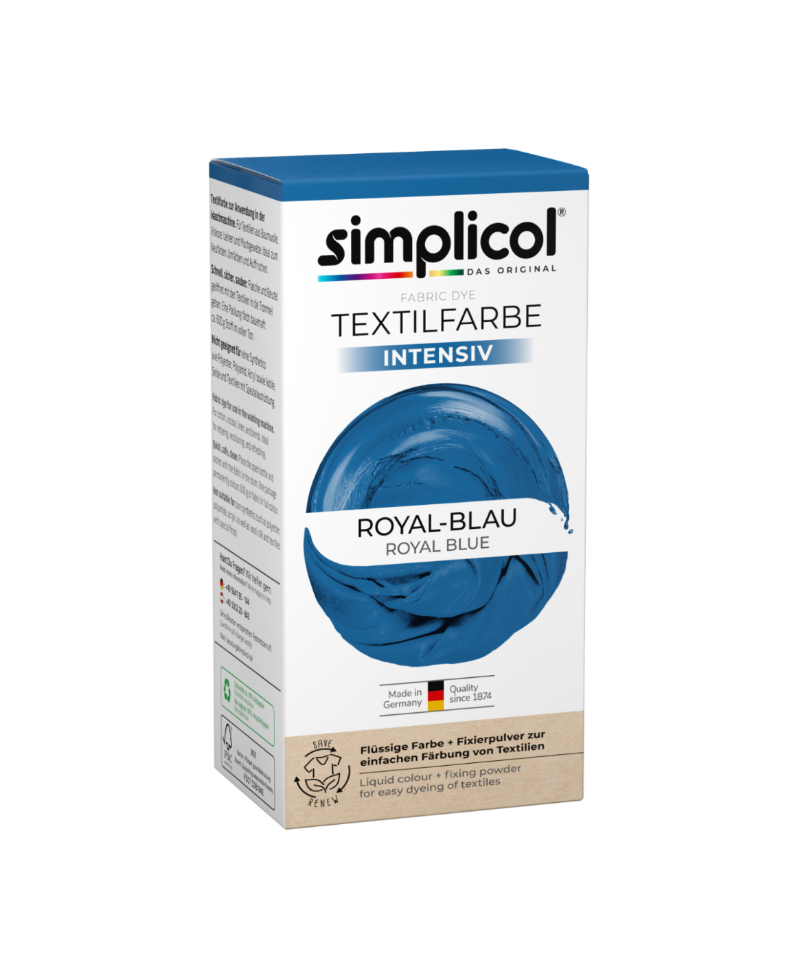 simplicol Textilfarbe intensiv Royal Blau