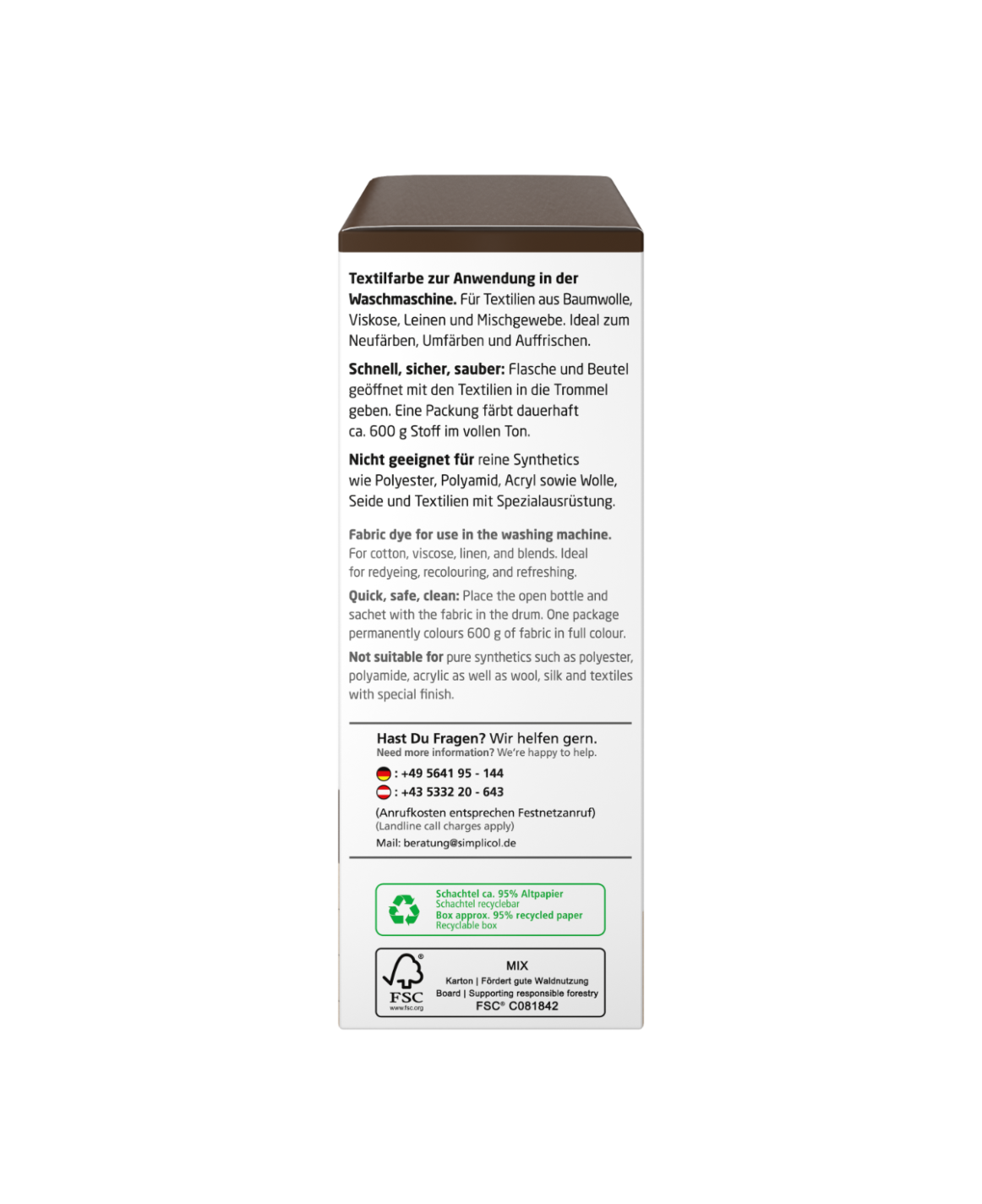 simplicol Textilfarbe intensiv Espresso Braun