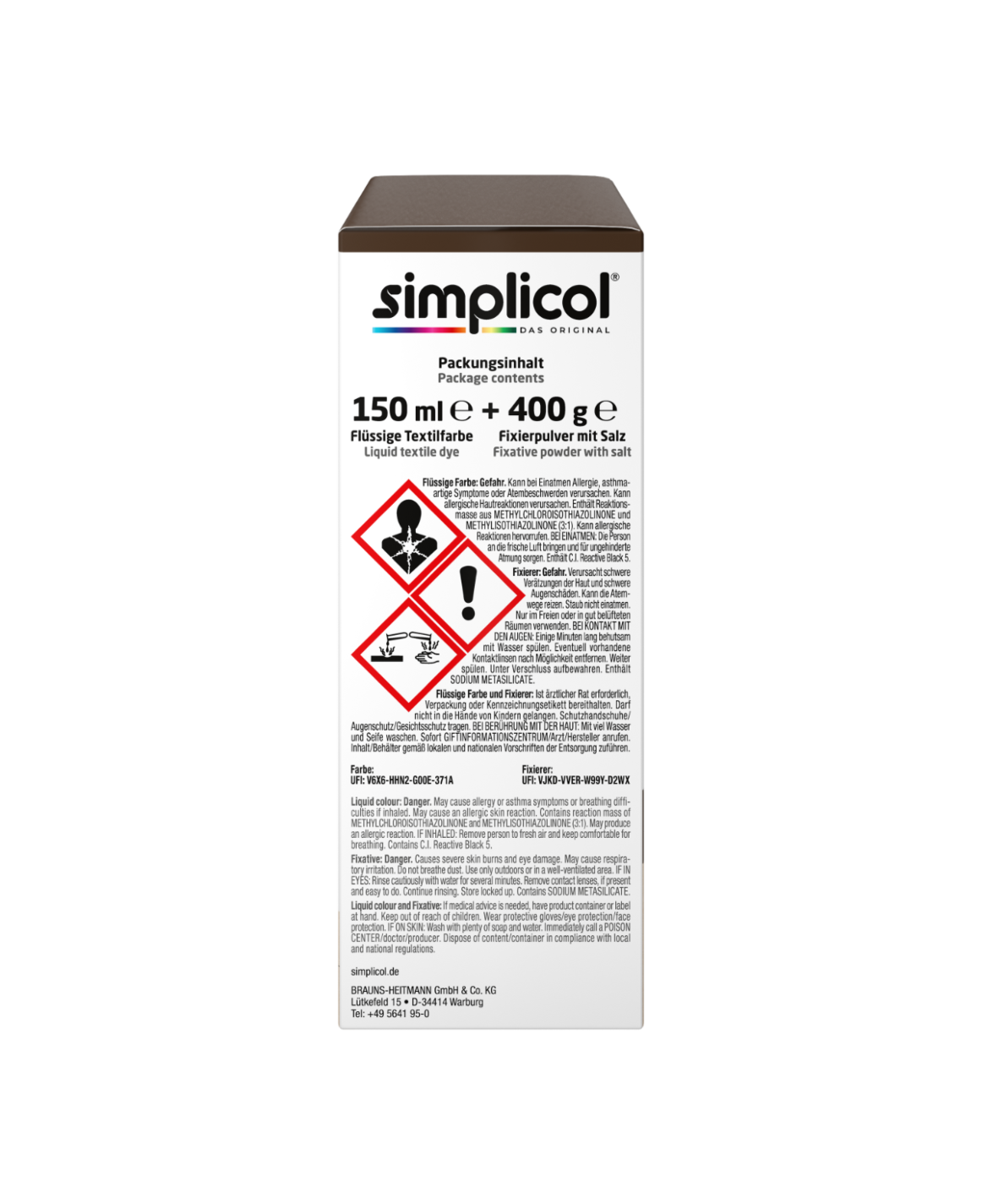 simplicol Textilfarbe intensiv Espresso Braun