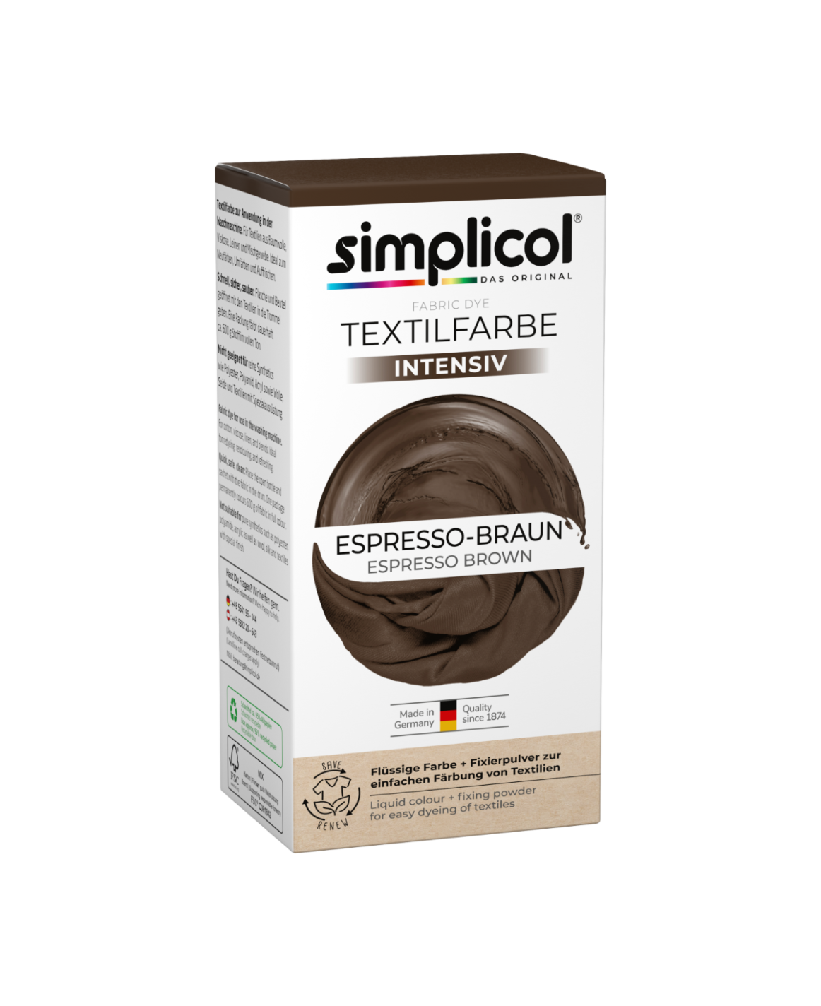 simplicol Textilfarbe intensiv Espresso Braun