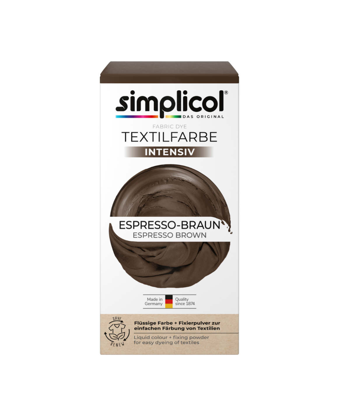 simplicol Textilfarbe intensiv Espresso Braun