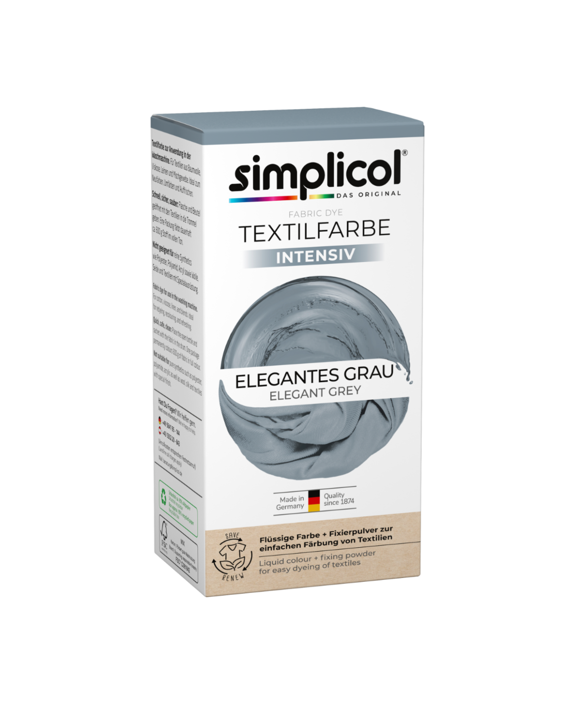 simplicol Textilfarbe intensiv Elegantes Grau