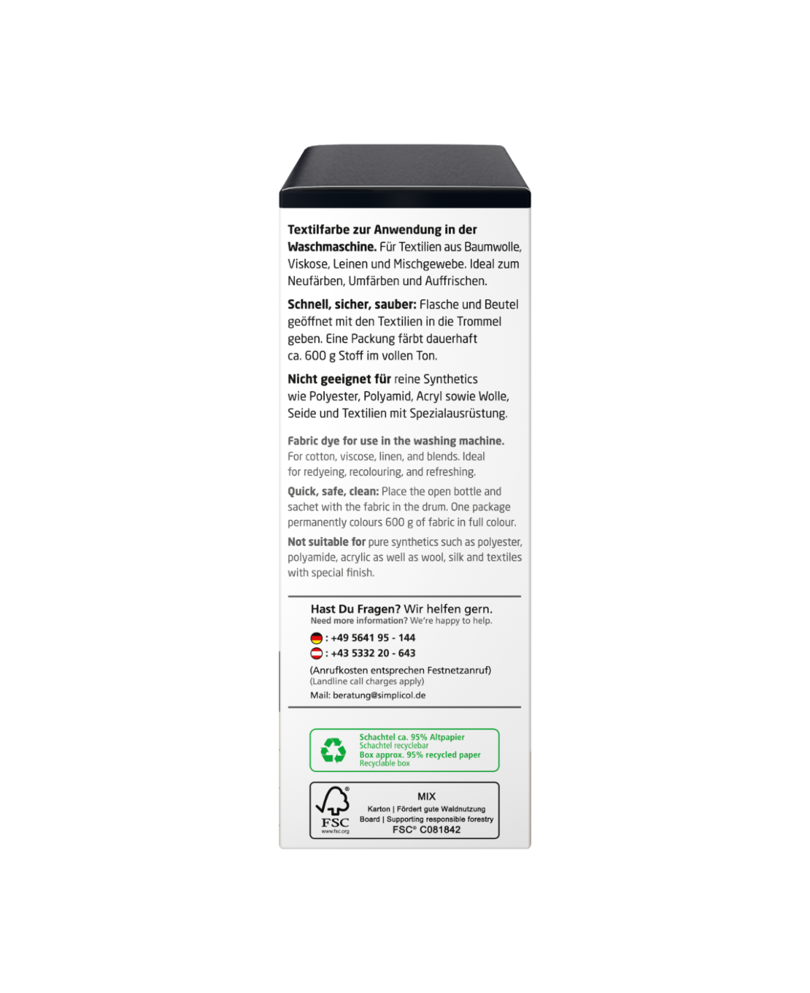 simplicol Textilfarbe intensiv Samt Schwarz