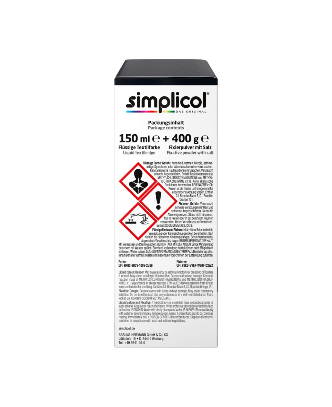 simplicol Textilfarbe intensiv Samt Schwarz