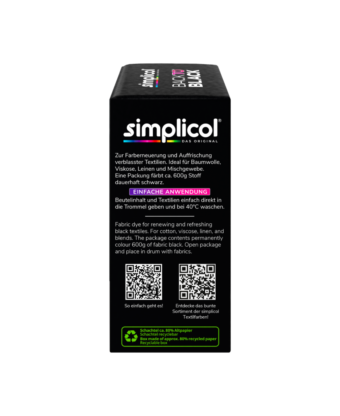 Back-to-Black Farberneuerung