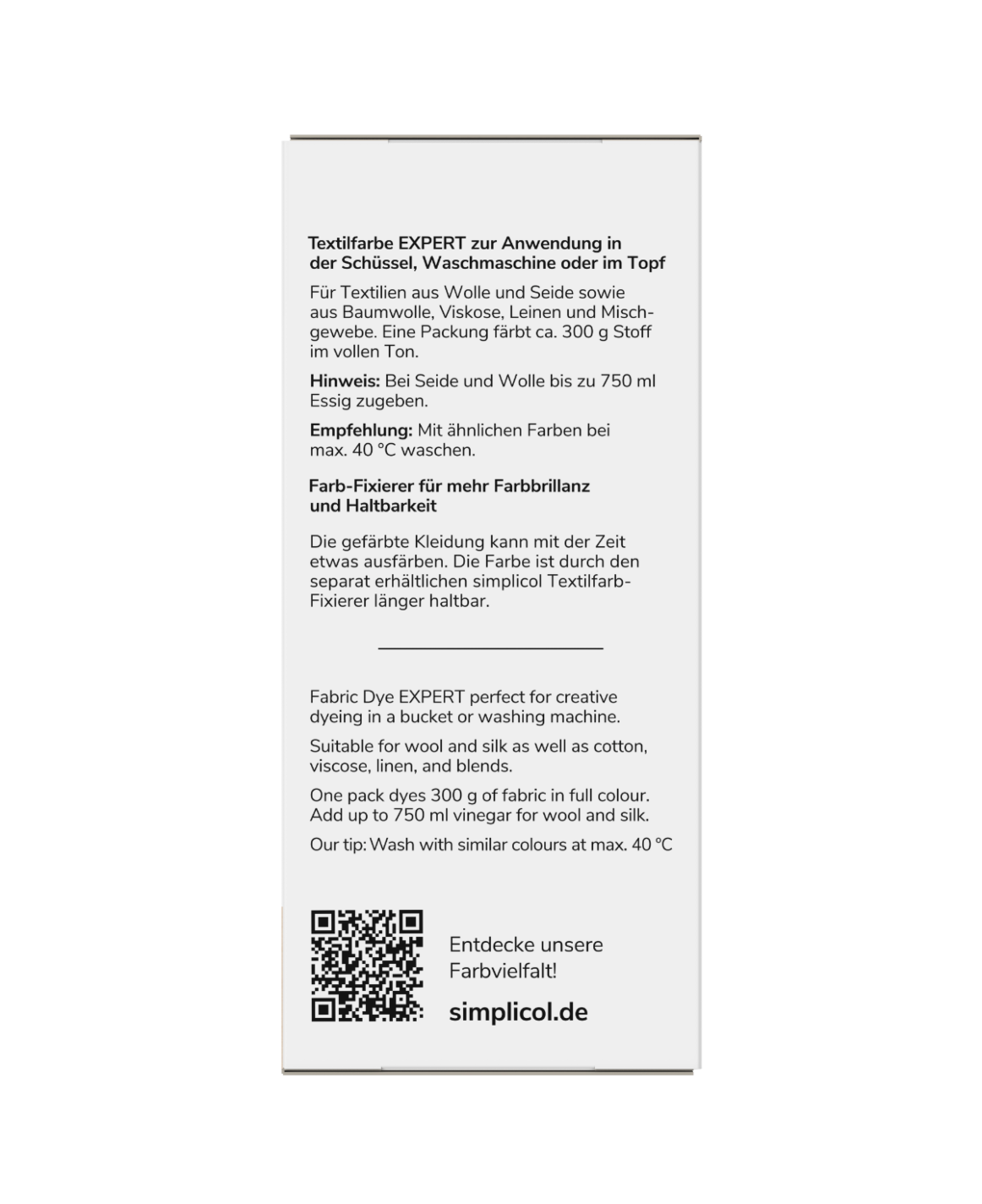 simplicol Textilfarbe expert Delfin-Grau