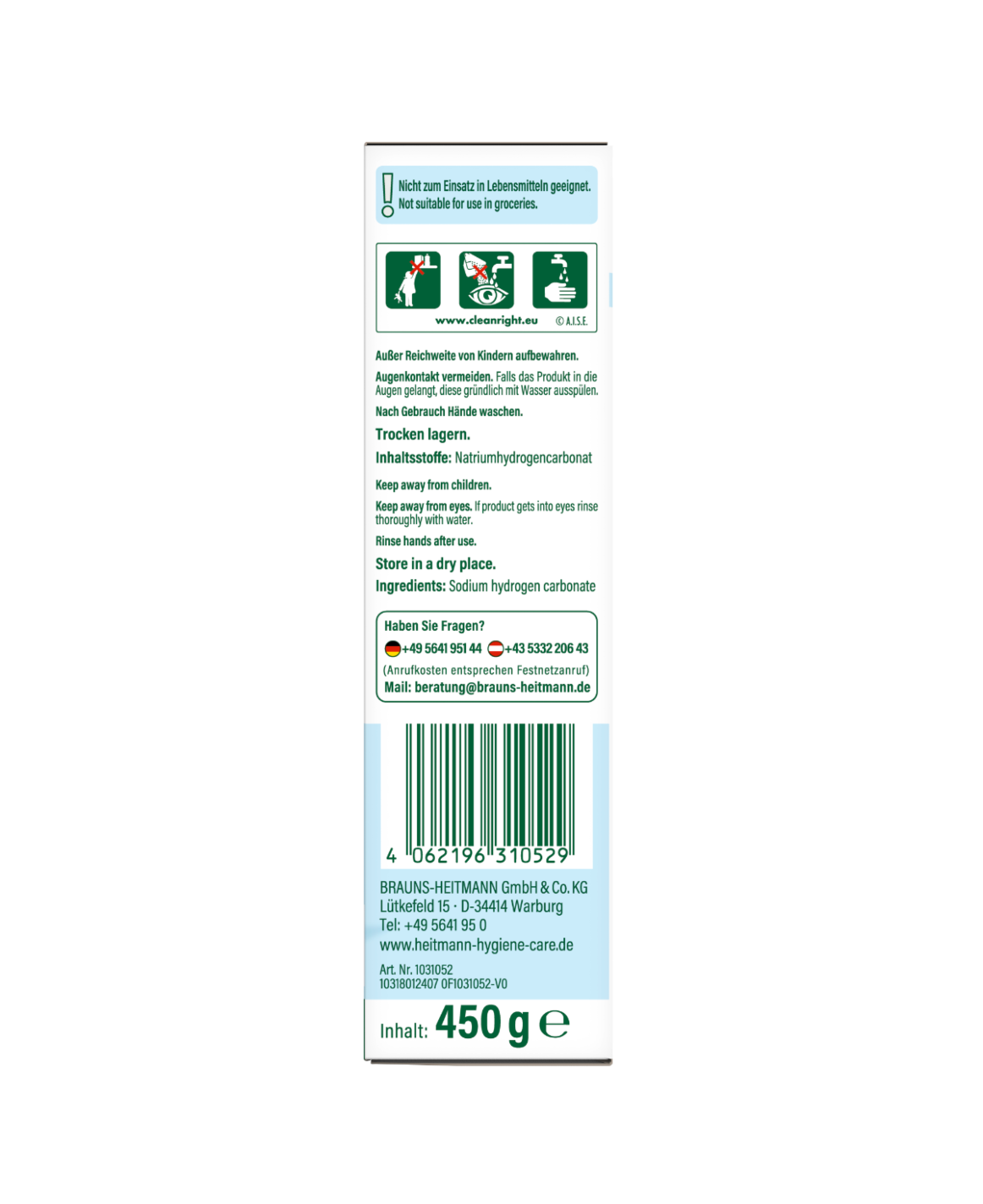 HEITMANN pure Reines Aktiv-Natron 450 g