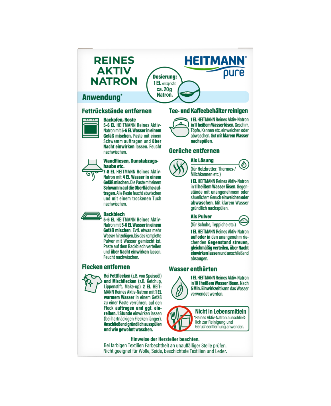 HEITMANN pure Reines Aktiv-Natron 450 g