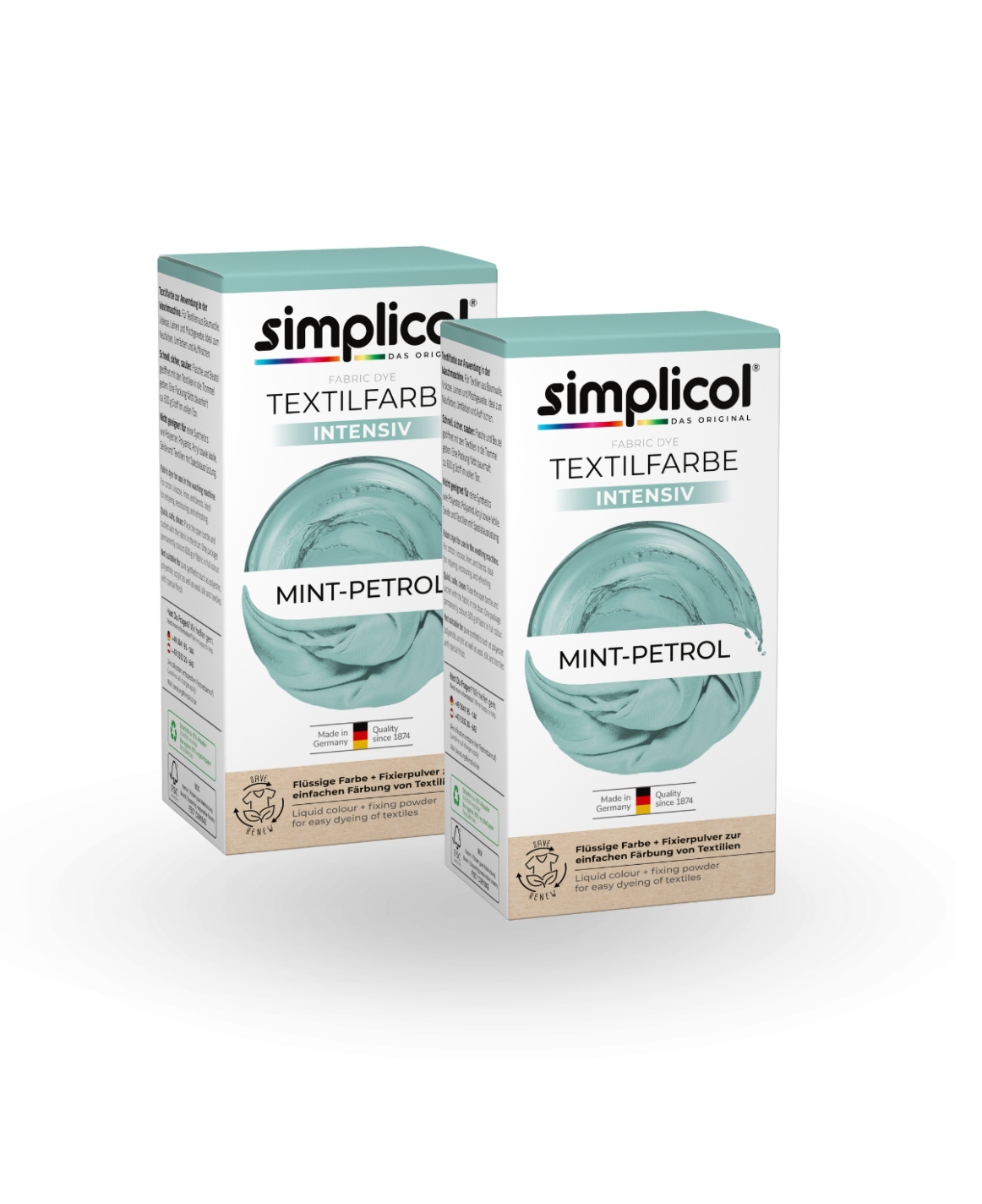 simplicol Textilfarbe intensiv Mint-Petrol 2er Pack