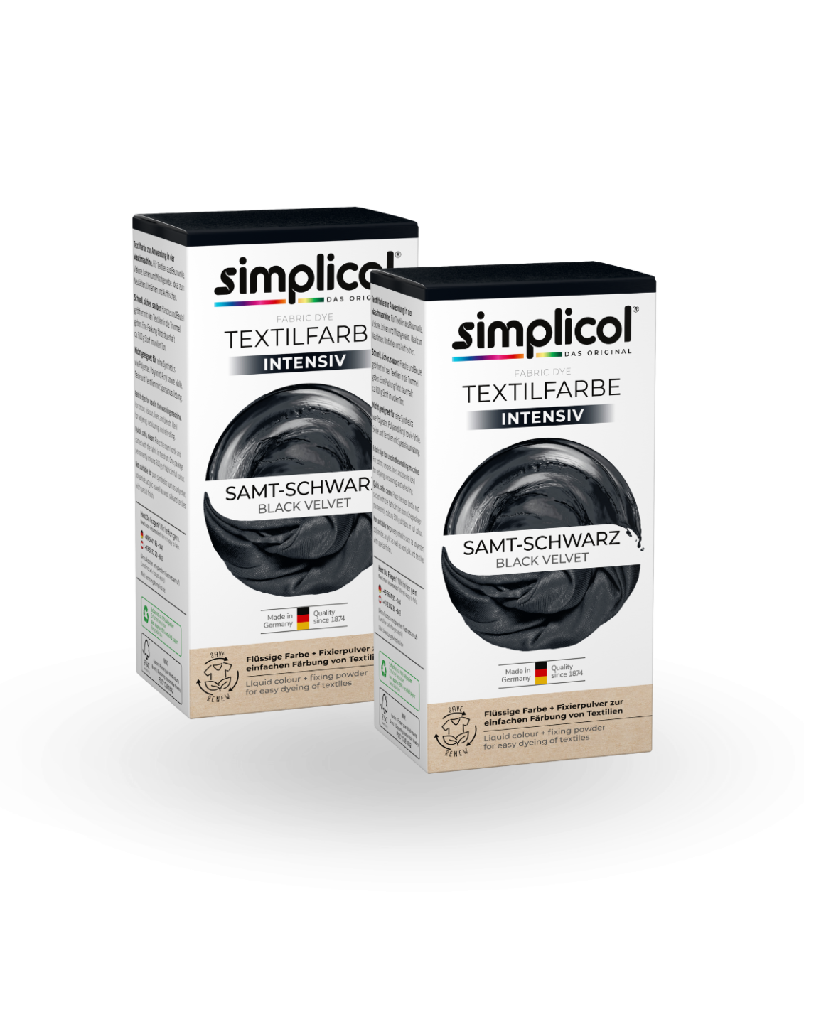 simplicol Textilfarbe intensiv Samt Schwarz 2er Pack