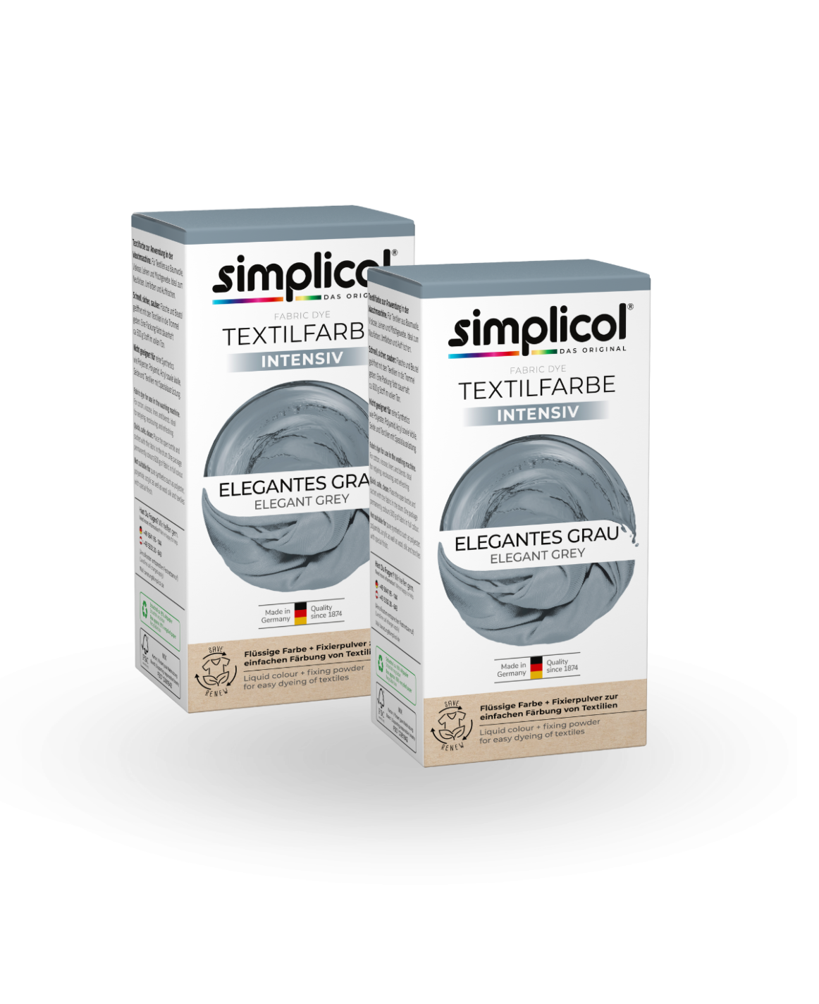 simplicol Textilfarbe intensiv Elegantes Grau 2er Pack