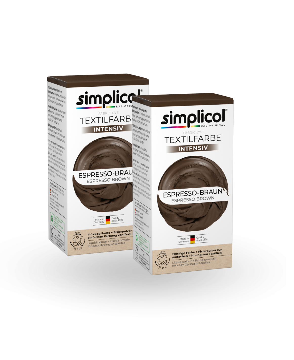 simplicol Textilfarbe intensiv Espresso Braun 2er Pack