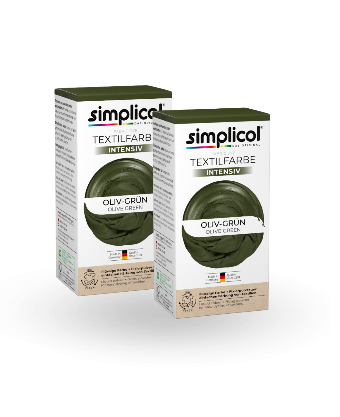 simplicol Textilfarbe intensiv Oliv-Grün 2er Pack