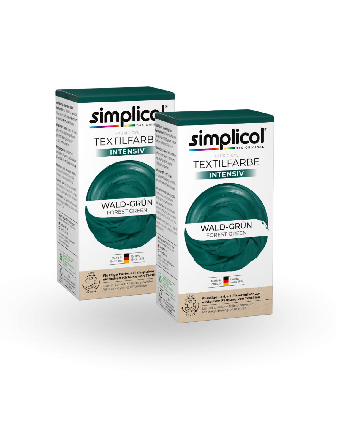 simplicol Textilfarbe intensiv Wald Grün 2er Pack