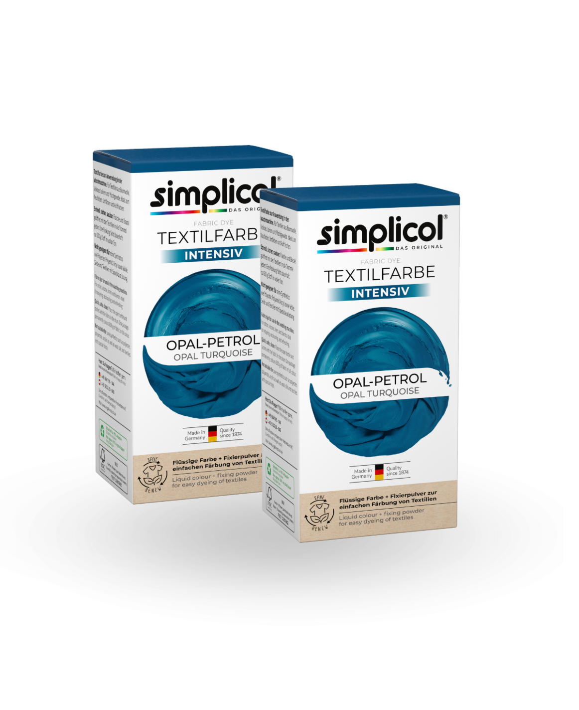 simplicol Textilfarbe intensiv Opal Petrol 2er Pack
