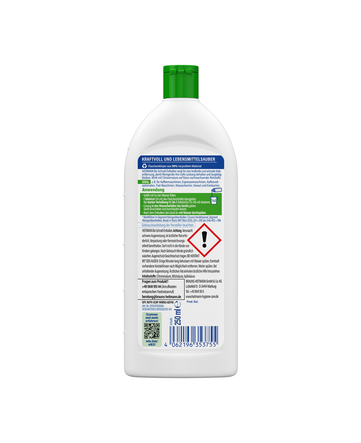 HEITMANN Bio-Schnell-Entkalker 250 ml