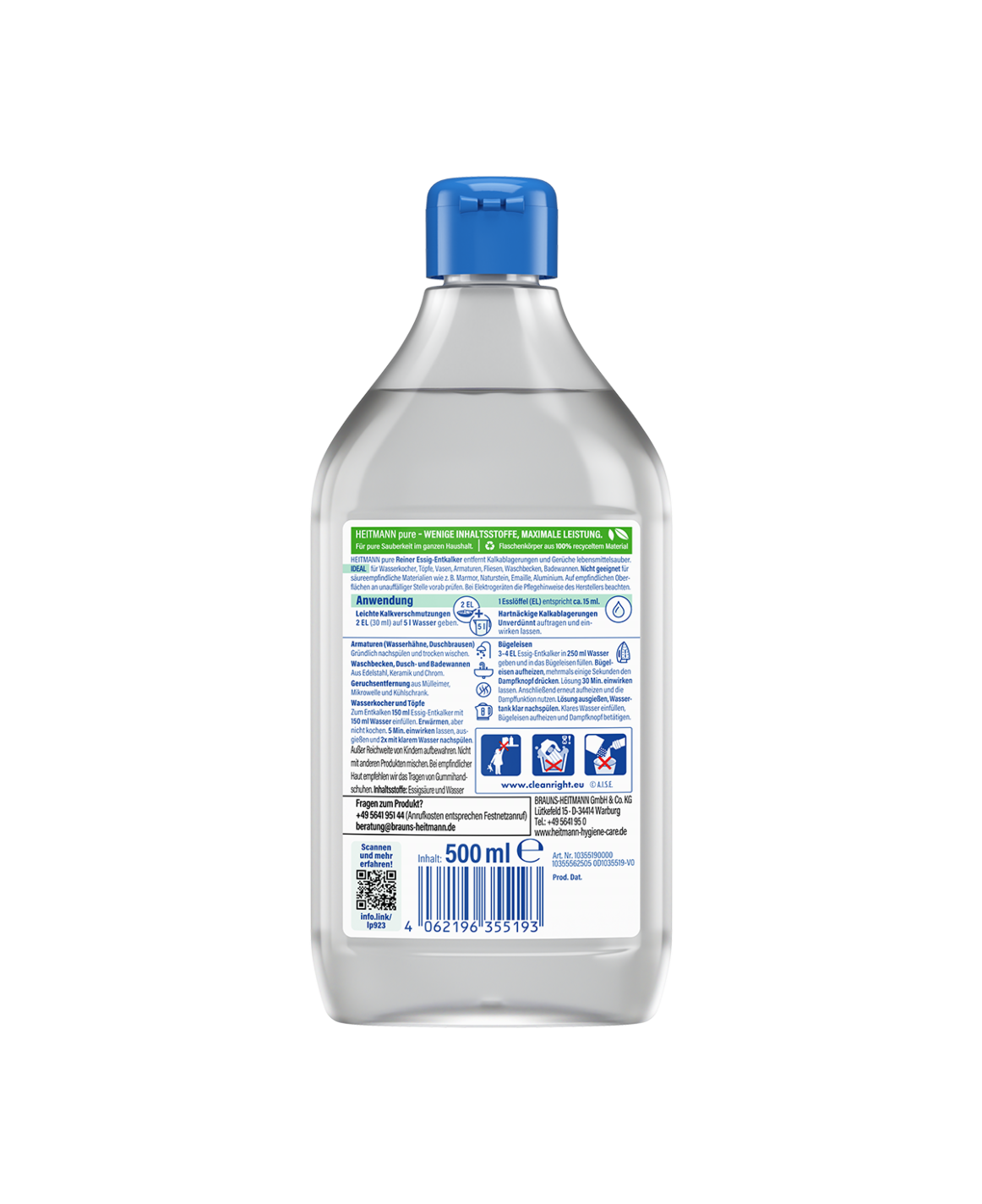 HEITMANN pure Reiner Essig-Entkalker 500 ml