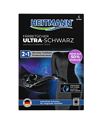 HEITMANN 2 in 1 Färbetücher Ultra-Schwarz 6 Stück