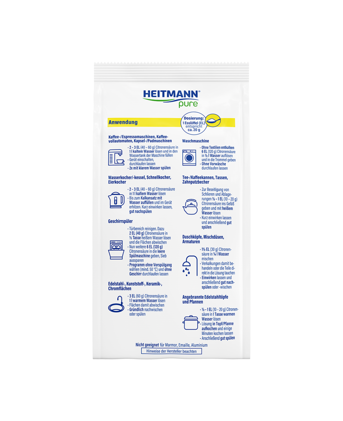 HEITMANN pure Pure Citric Acid 350 g