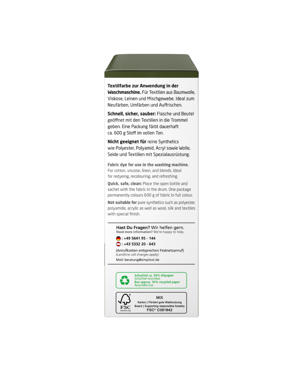 simplicol Fabric Dye intensive Olive Green