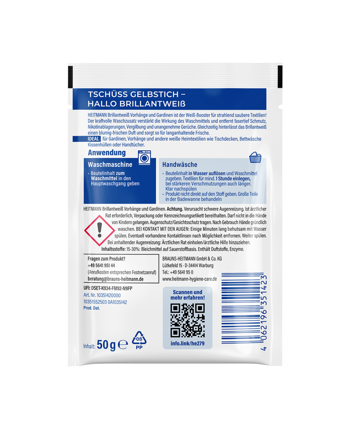 HEITMANN Brilliant White Curtains 50 g