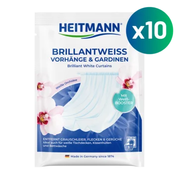 HEITMANN Brilliant White Curtains & Sheer Curtains, 50 g, 10-pack