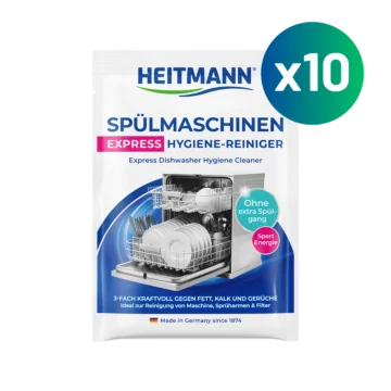 HEITMANN Express Dishwasher Hygiene Cleaner, 10-Pack