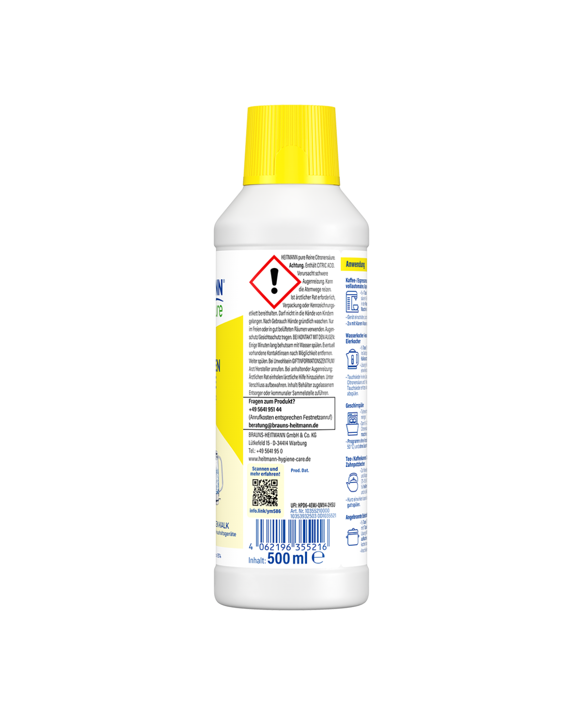 HEITMANN pure Reine Citronensäure 500 ml