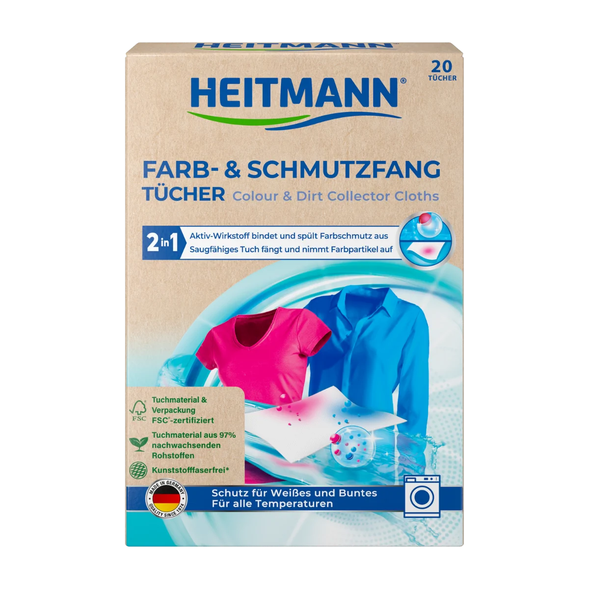 HEITMANN Farb- und Schmutzfangtücher, 20 Stück