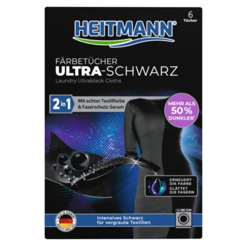 HEITMANN 2 in 1 Färbetücher Ultra-Schwarz 6 Stück