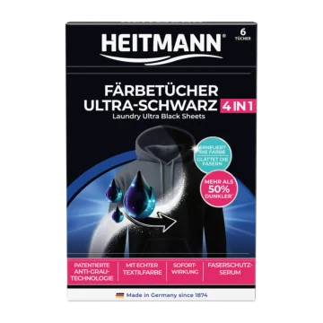 HEITMANN 2 in 1 Färbetücher Ultra-Schwarz 6 Stück