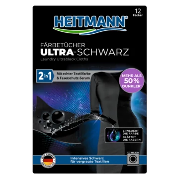 HEITMANN 2 in 1 Färbetücher Ultra-Schwarz 12 Stück